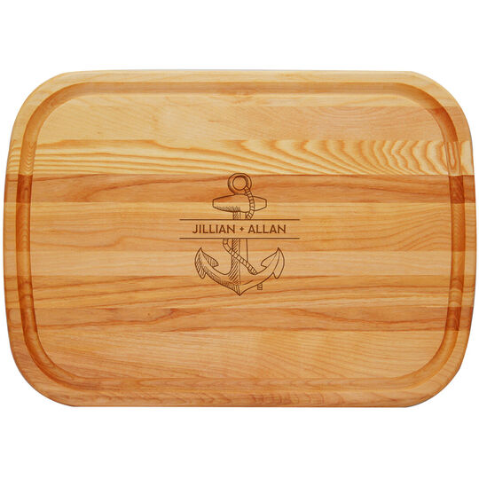 Anchor Names Large 21-inch Wood Cutting Board